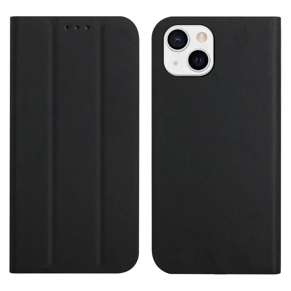 König Design Hülle Handy Schutz für Apple iPhone 13 Case Flip Cover Tasche Etuis Schwarz Neu (Apple iPhone 13)