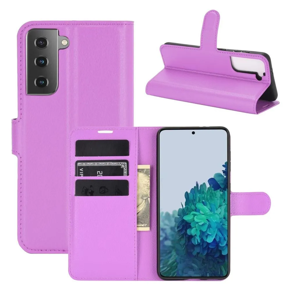 König Design Hülle Handy Schutz für Samsung Galaxy S21 Case Cover Tasche Etui Bumper Violett (Samsung Galaxy S21)