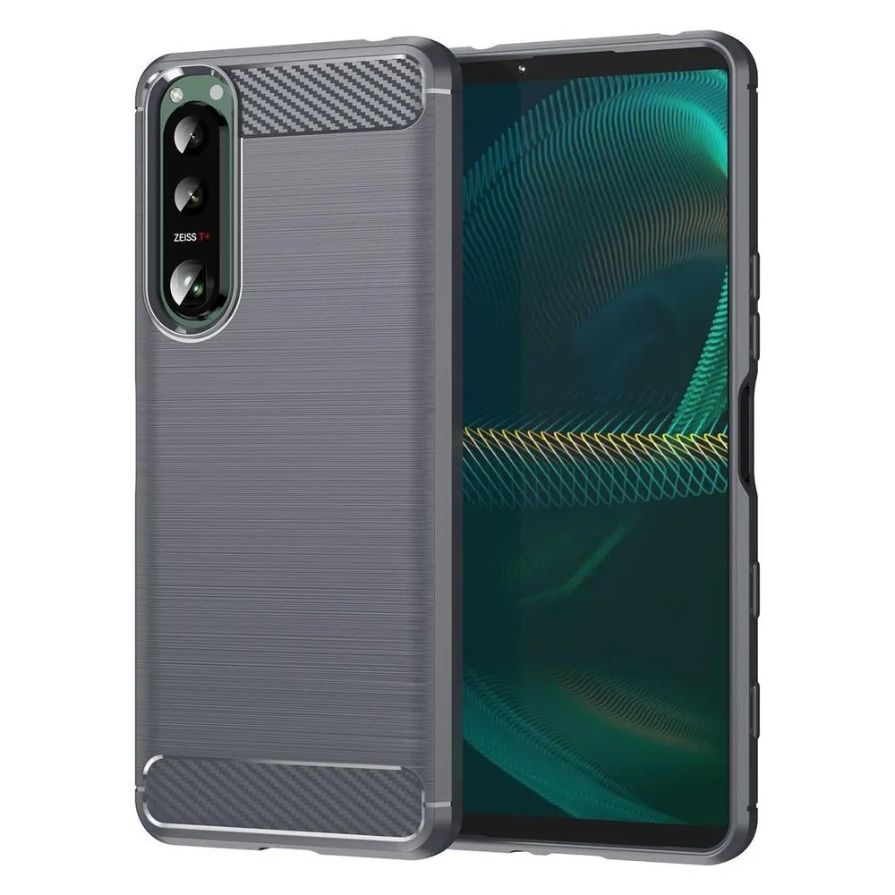 König Design Hülle Handy Schutz für Xiaomi Sony Samsung Case Cover Bumper Carbon Optik Etuis (Sony Xperia 5 III)