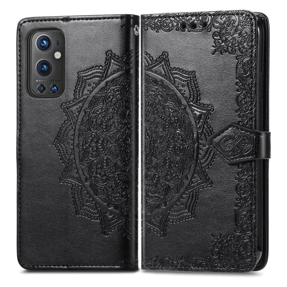König Design Hülle Handy Schutz für OnePlus 9 Pro Case Flip Cover Tasche Etuis Bumper Schwarz (OnePlus 9 Pro)