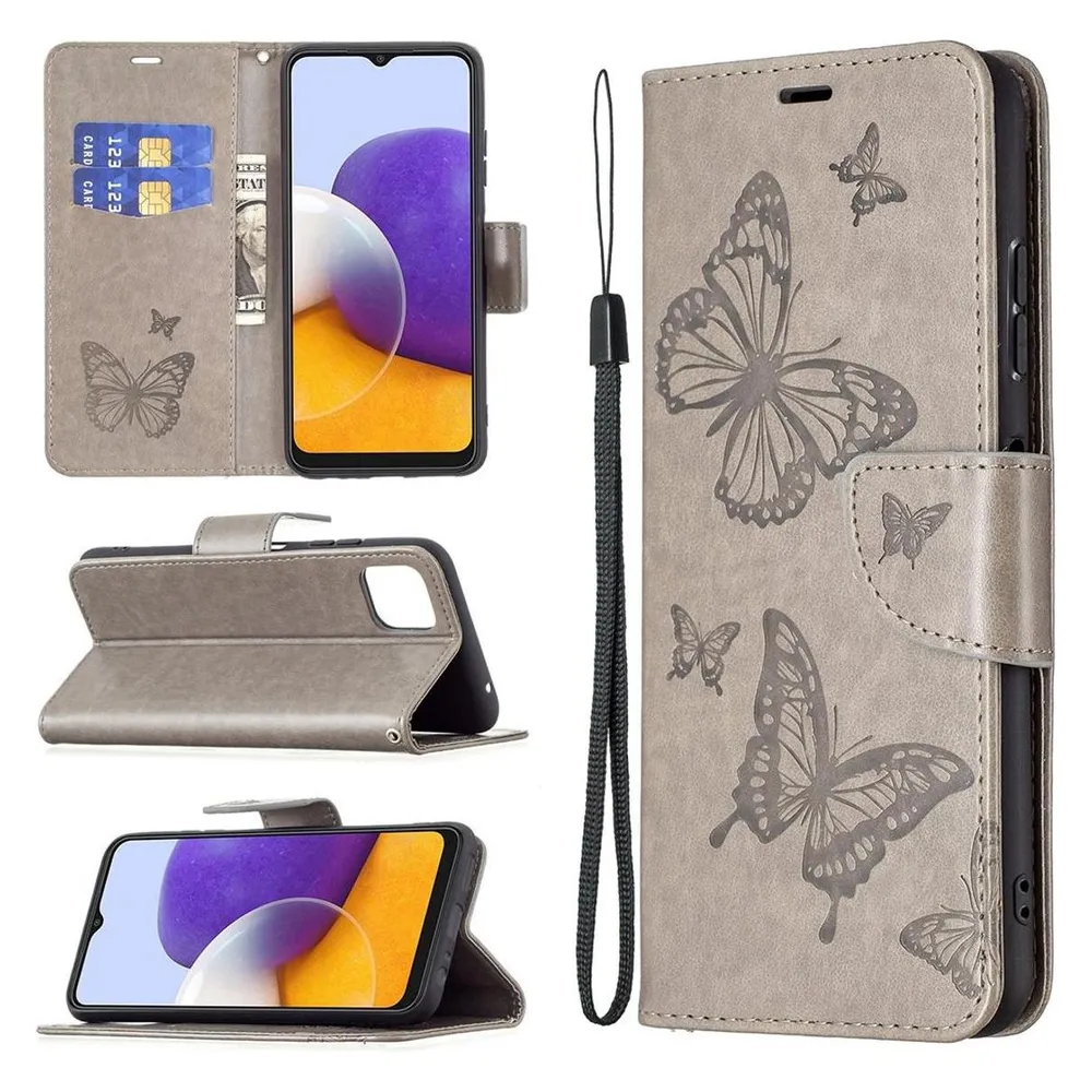König Design Hülle Handy Schutz für Samsung Galaxy A22 5G Case Cover Tasche Etui Bumper Grau (Samsung Galaxy A22 5G)