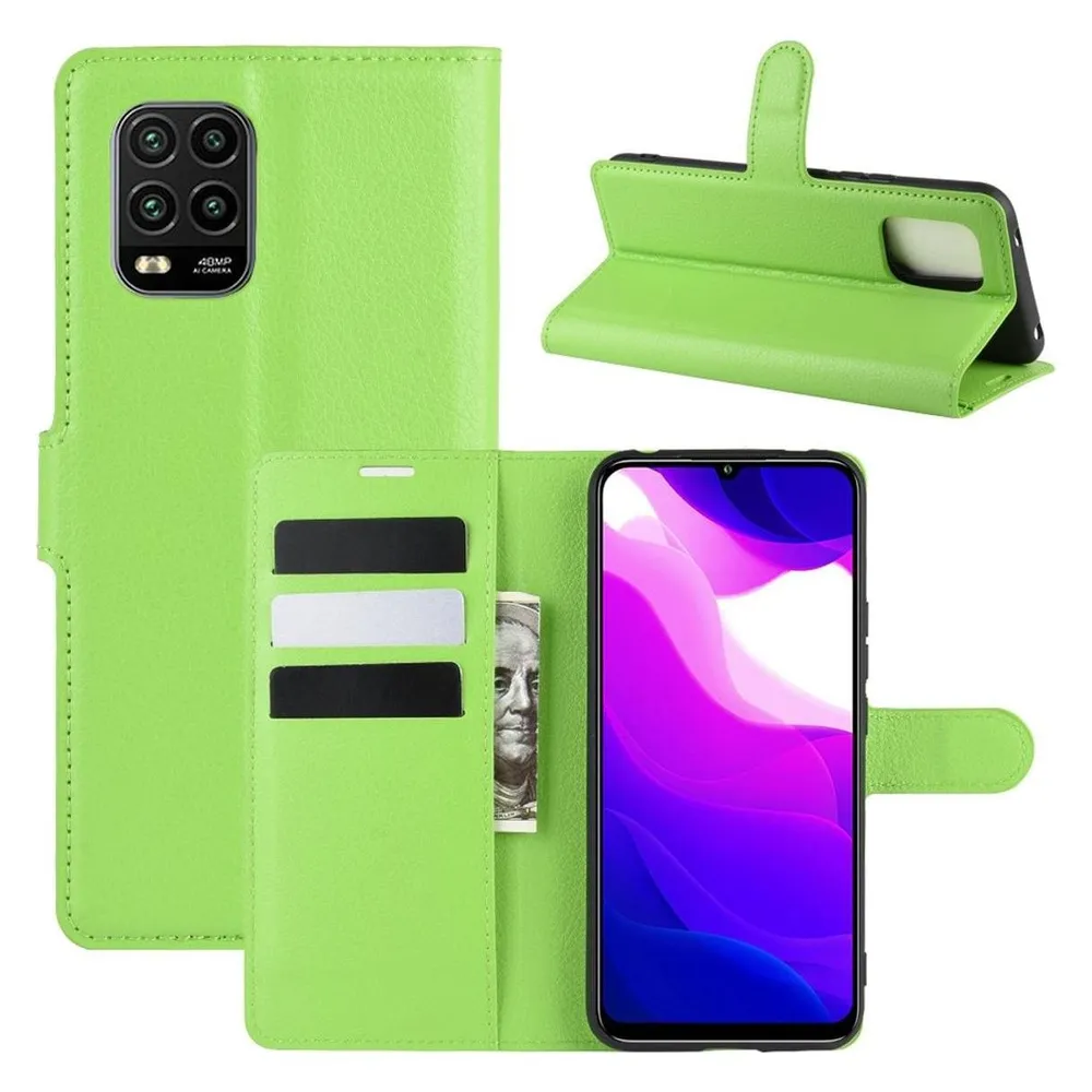 König Design Hülle Handy Schutz für Xiaomi Mi 10 Lite 5G Case Cover Tasche Etuis Bumper Grün