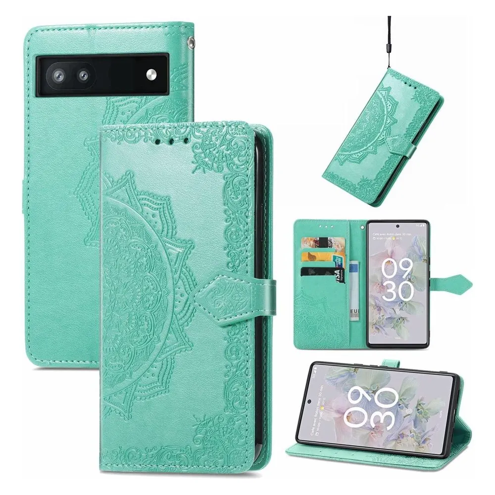 König Design Hülle Handy Schutz für Google Pixel 6a Case Cover Bumper Kartenfach Etuis Tasche (Google Pixel 6a)