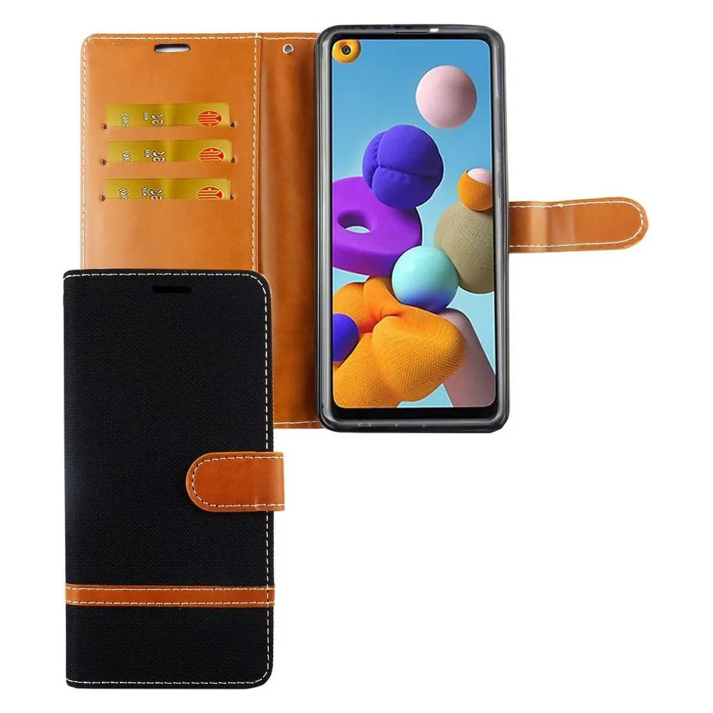 König Design Hülle Handy Schutz für Samsung Galaxy A21s Case Cover Tasche Wallet Etui Bumper (Samsung Galaxy A21s)