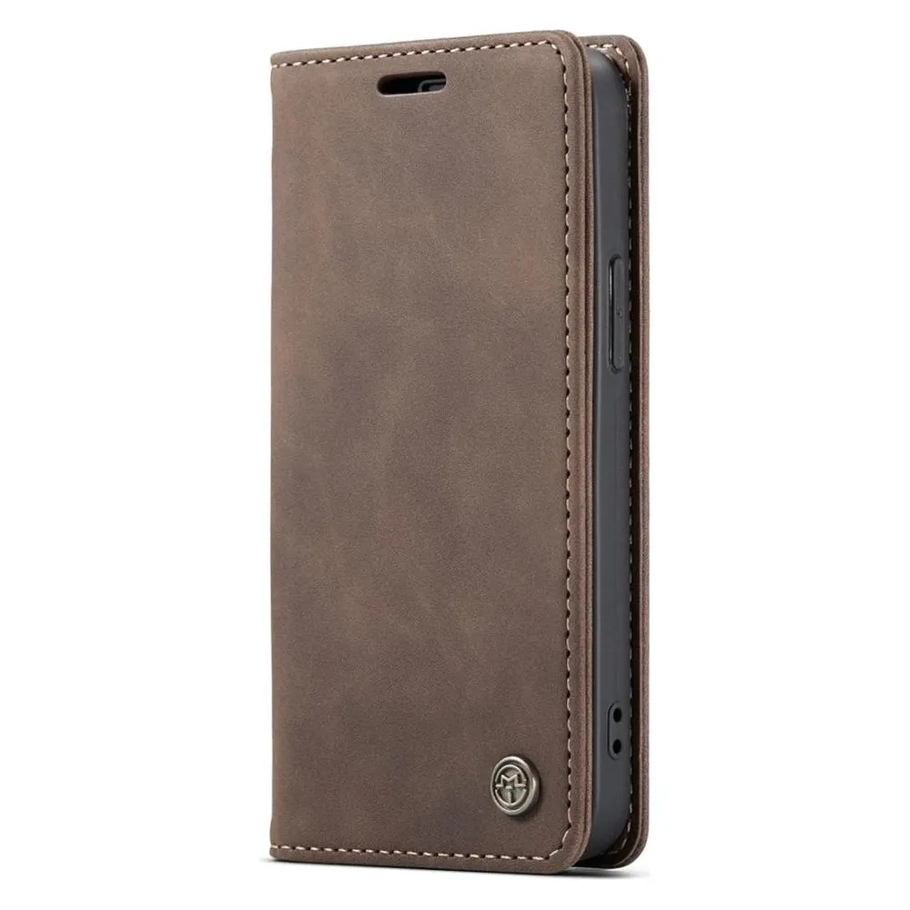 König Design Hülle Handy Schutz für Apple iPhone 12 Mini Case Flip Cover Tasche Etuis Braun (Apple iPhone 12 mini)