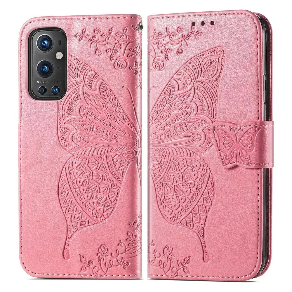 König Design Hülle Handy Schutz für OnePlus 9 Pro Case Flip Cover Tasche Etuis Bumper Rosa (OnePlus 9 Pro)