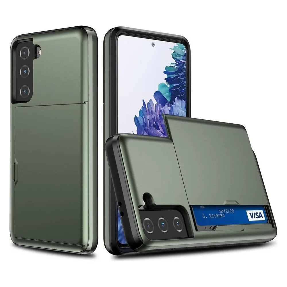 König Design Hülle Handy Schutz für Samsung Galaxy S21 Case Cover Tasche Etuis Bumper Grün (Samsung Galaxy S21)