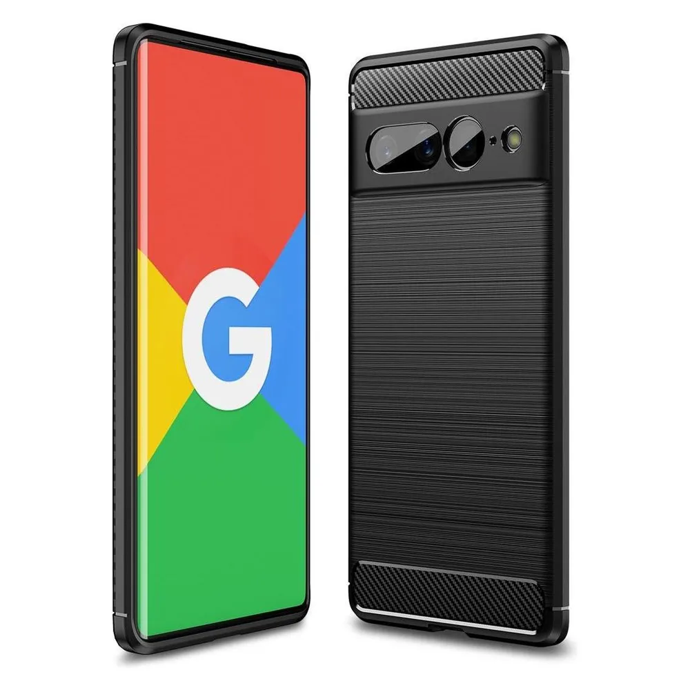 König Design Hülle Handy Schutz Case Cover Tasche Carbon Etuis Bumper Backcover Schale Rahmen (Google Pixel 7 Pro)