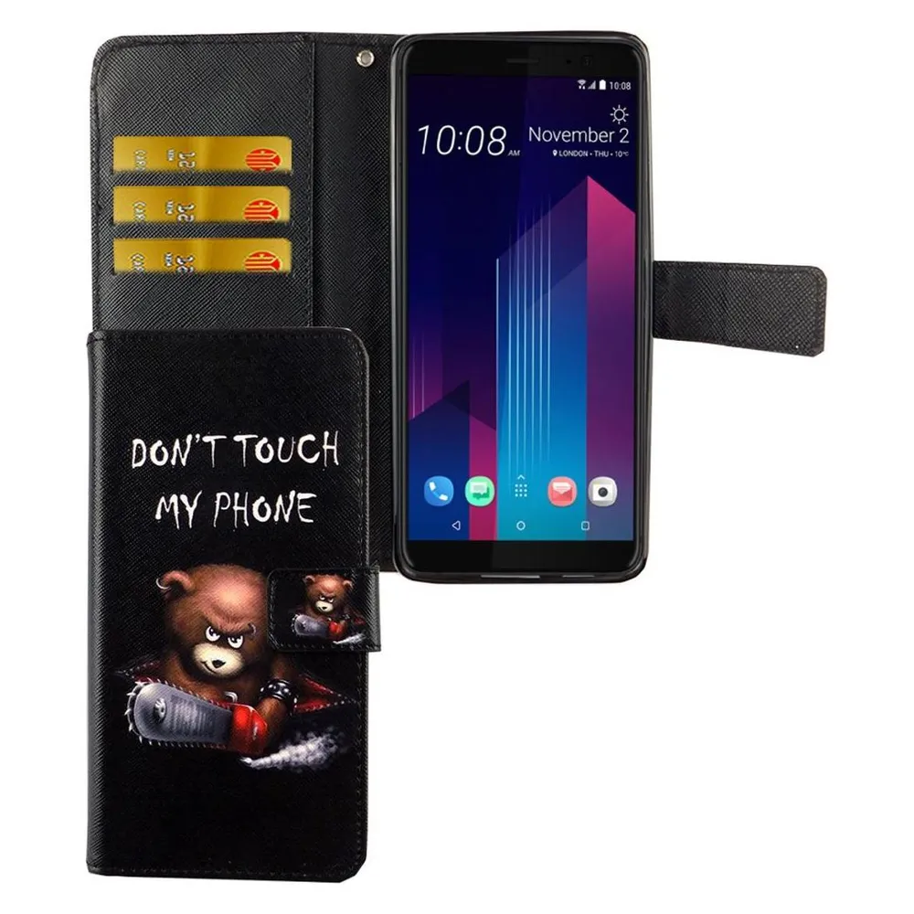 König Design Hülle Handy Schutz für HTC U12 Plus Case Cover Tasche Wallet Etui Handyhülle Neu (HTC U12+)