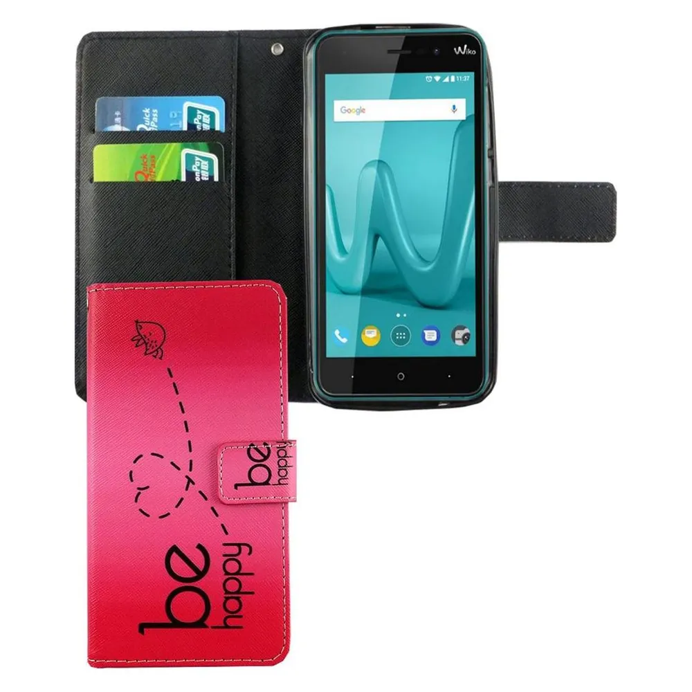 König Design Hülle Handy Schutz für Wiko Lenny 4 Case Cover Tasche Wallet Etui Handyhülle Neu (Wiko Lenny 4)
