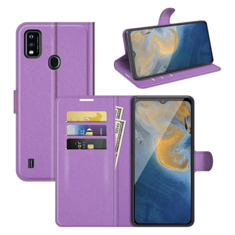 König Design Hülle Handy Schutz für ZTE Blade A51 Case Flip Cover Tasche Etuis Bumper Schwarz (ZTE Blade A51)