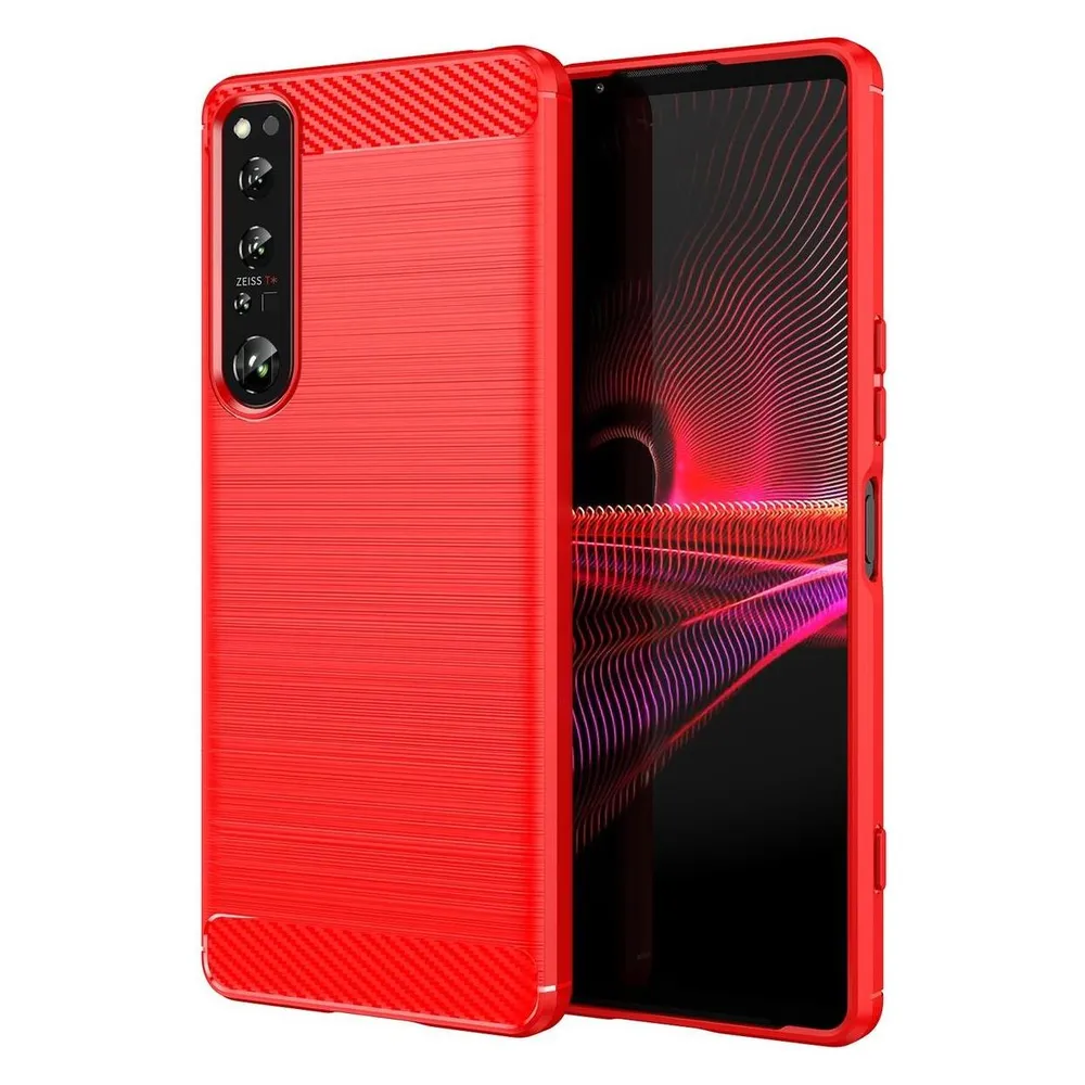 König Design Hülle Handy Schutz für Sony OnePlus Realme Xiaomi Case Cover Bumper Carbon Optik (Sony Xperia 1 IV)