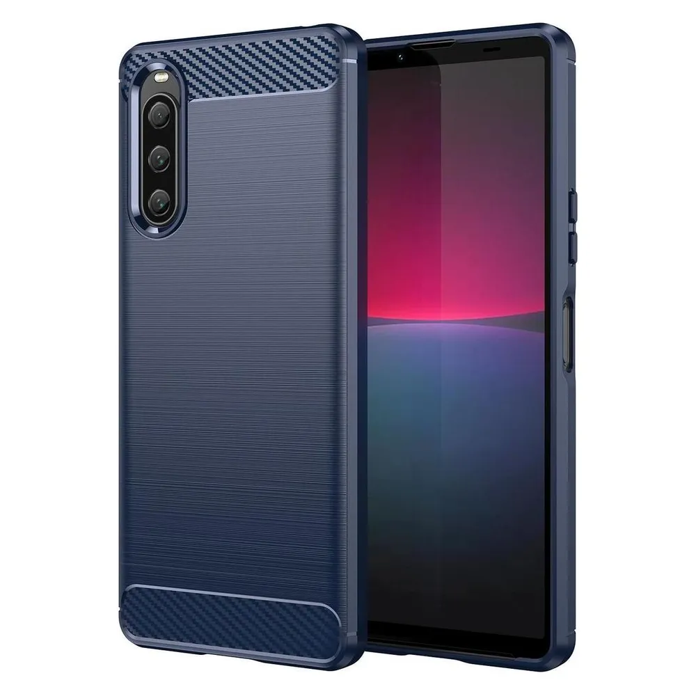 König Design Hülle Handy Schutz für Sony Xperia 10 V Case Cover Etuis Bumper Carbon Schale (Sony Xperia 10 V)