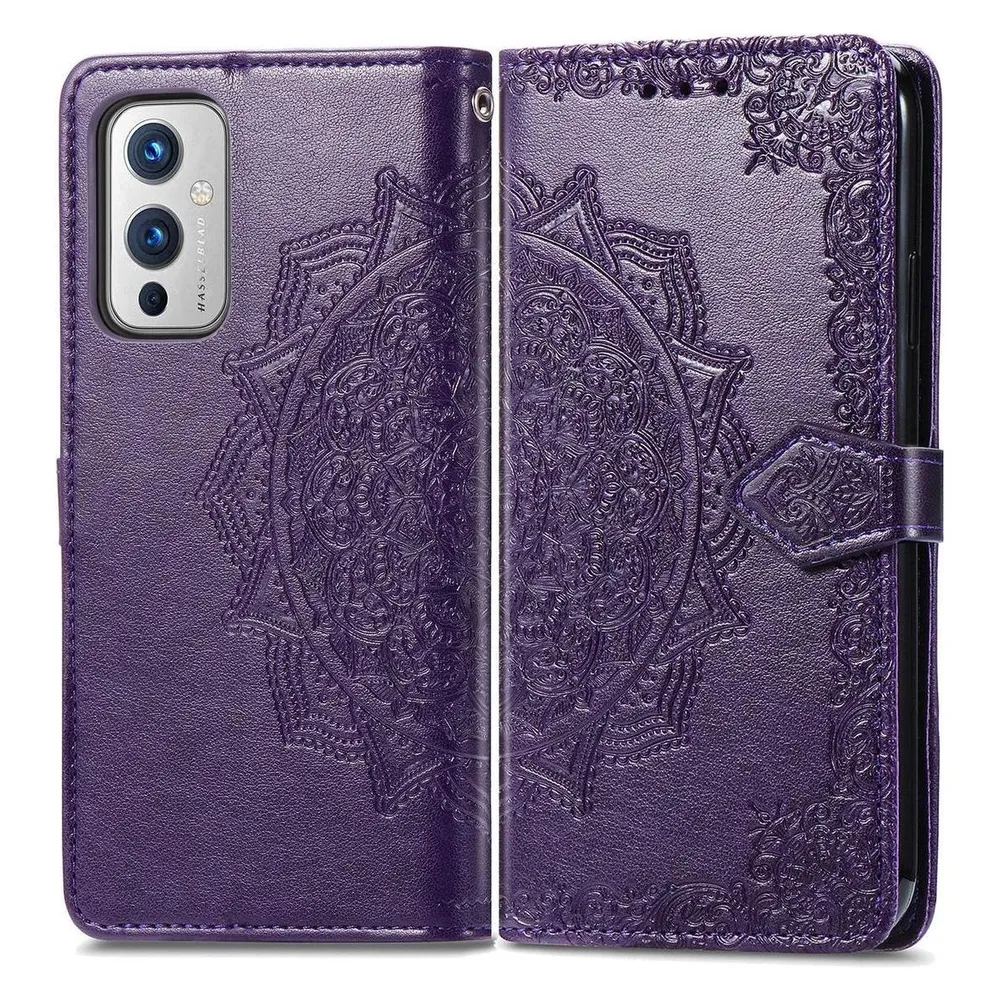 König Design Hülle Handy Schutz für OnePlus 9 Case Flip Cover Tasche Etuis Bumper Violett Neu (OnePlus 9)