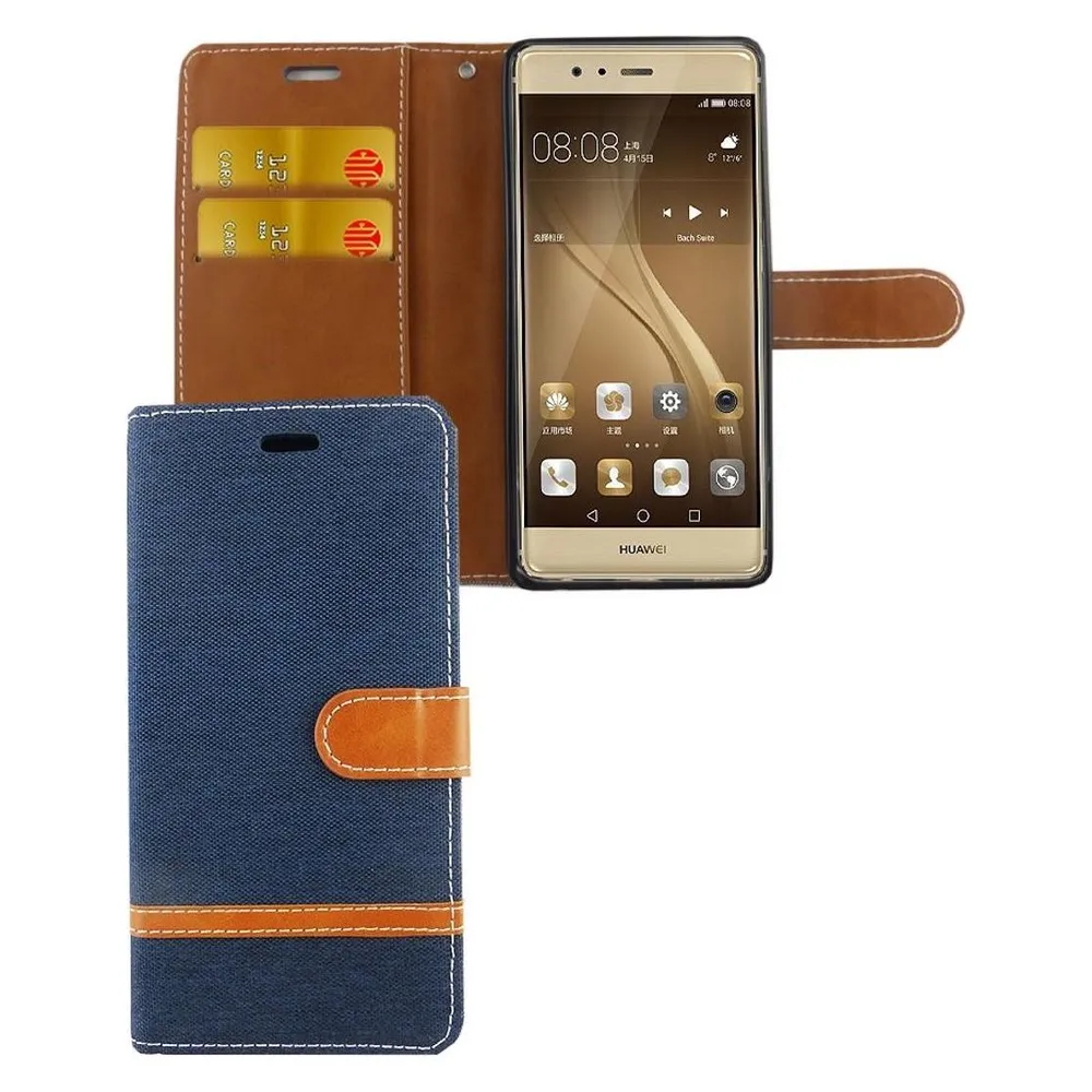 König Design Hülle Handy Schutz für Huawei P9 Case Cover Tasche Wallet Etui Handyhülle Bumper (Huawei P9)