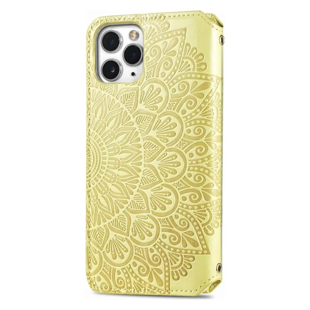 König Design Hülle Handy Schutz für Apple iPhone 11 Pro Case Flip Cover Tasche Etuis Gelb Neu