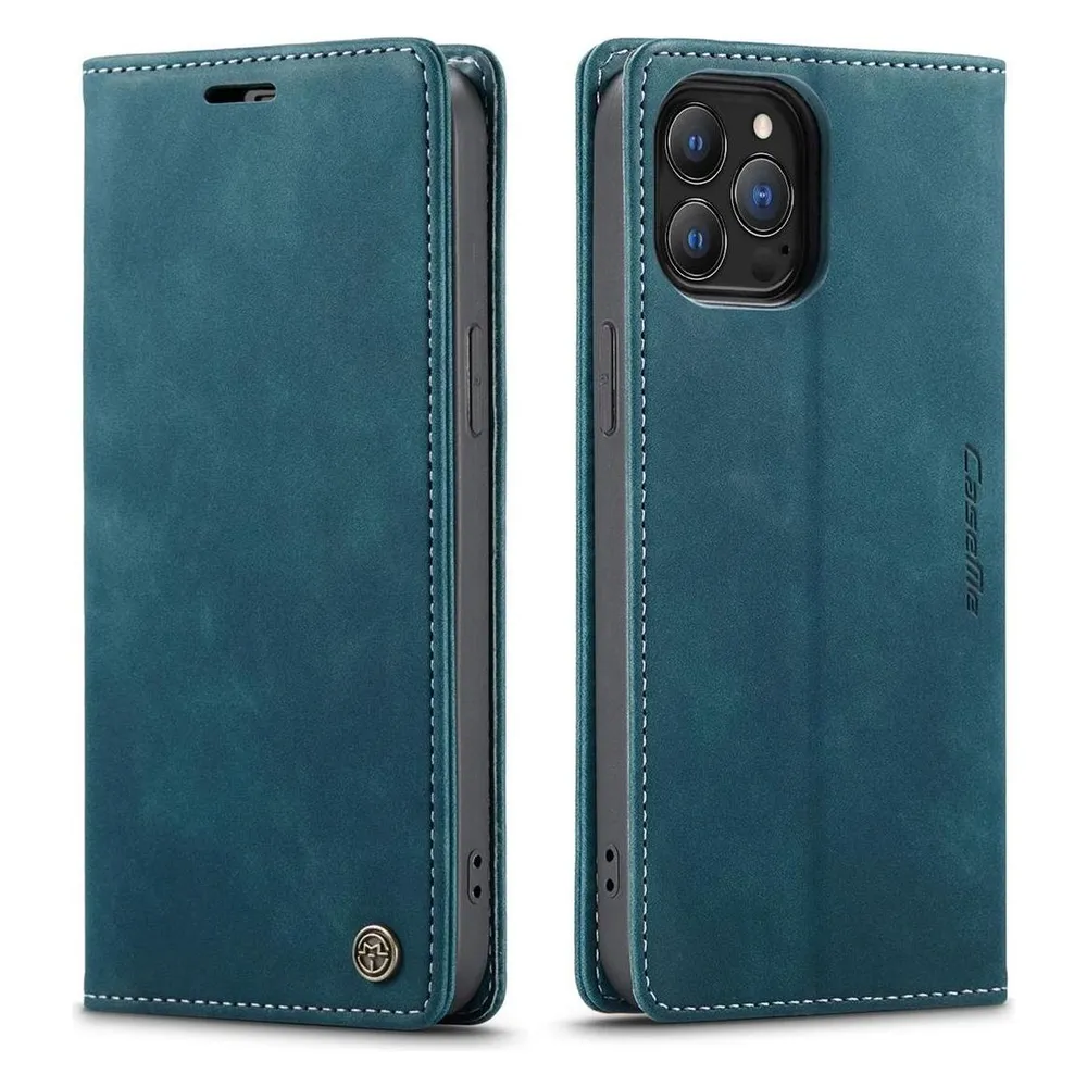 König Design Hülle Handy Schutz für Apple iPhone 13 Pro Case Flip Cover Tasche Etuis Blau Neu (Apple iPhone 13 Pro)