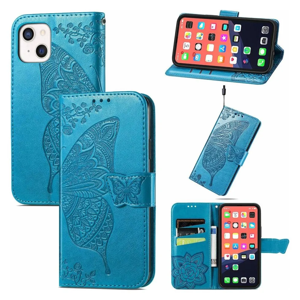 König Design Hülle Handy Schutz für Apple iPhone 13 mini Case Cover Tasche Etuis Bumper Blau (Apple iPhone 13 mini)