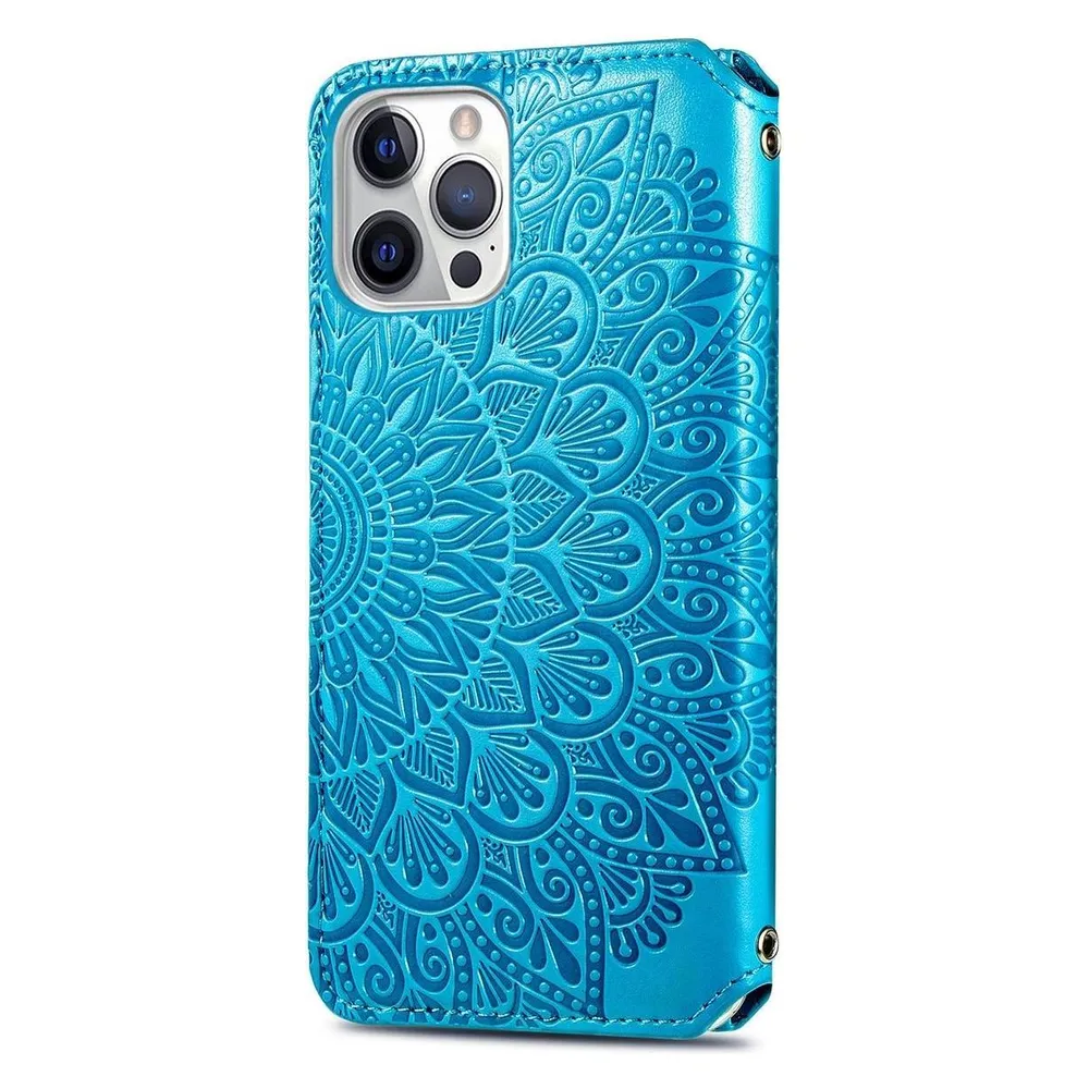 König Design Hülle Handy Schutz für Apple iPhone 12 Pro Case Flip Cover Tasche Etuis Blau Neu (Apple iPhone 12 Pro)