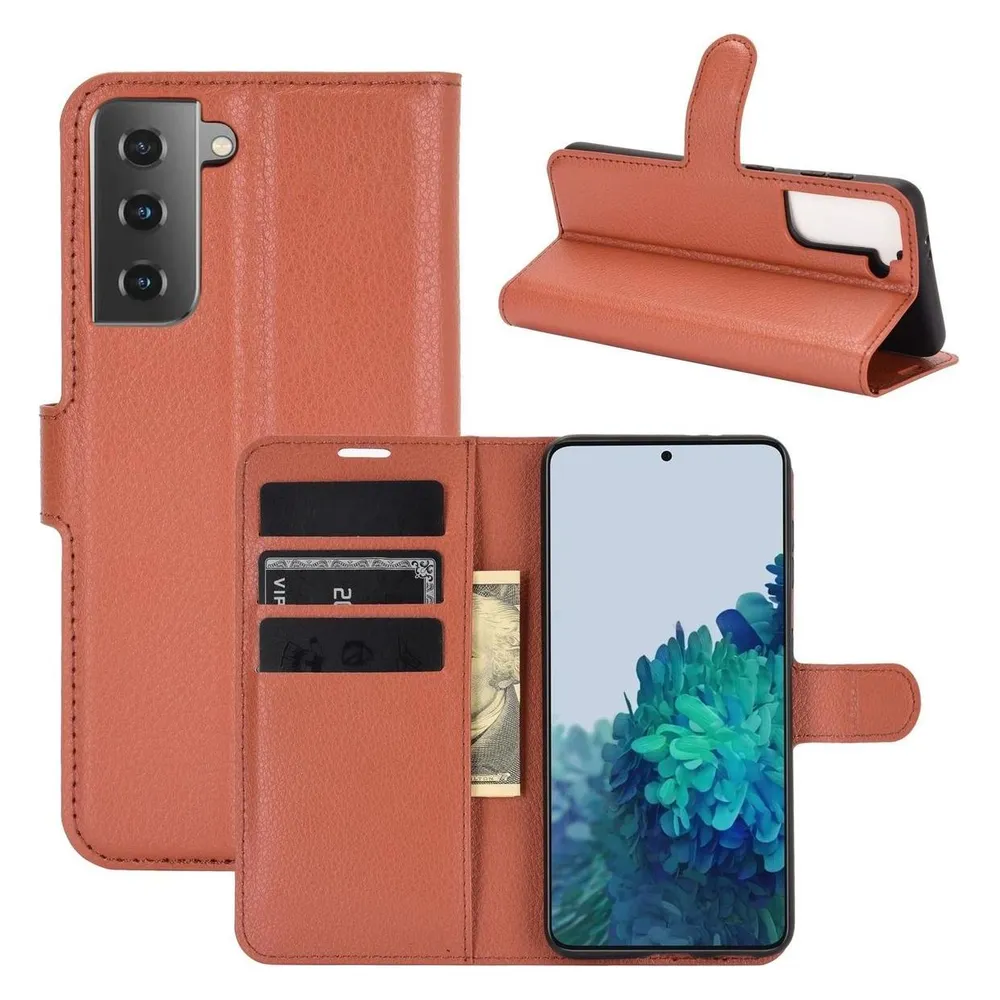 König Design Hülle Handy Schutz für Samsung Galaxy S21 Plus Case Cover Tasche Etuis Braun Neu