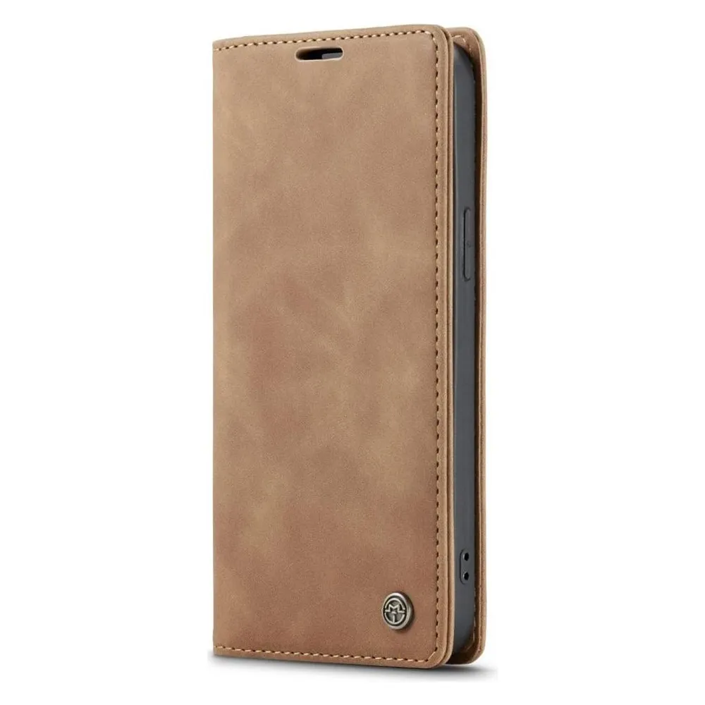 König Design Hülle Handy Schutz für Apple iPhone 12 Pro Case Flip Cover Tasche Etuis Braun (Apple iPhone 12 Pro)