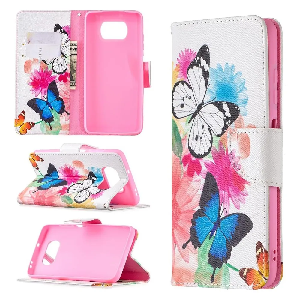 König Design Hülle Handy Schutz für Xiaomi Poco X3 Case Flip Cover Tasche Etuis Bumper Rosa (Xiaomi Poco X3)