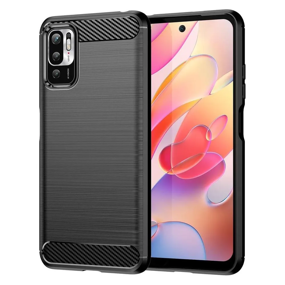König Design Hülle Handy Schutz für Sony OnePlus Realme Xiaomi Case Cover Bumper Carbon Optik (Xiaomi Poco M3 Pro 5G)