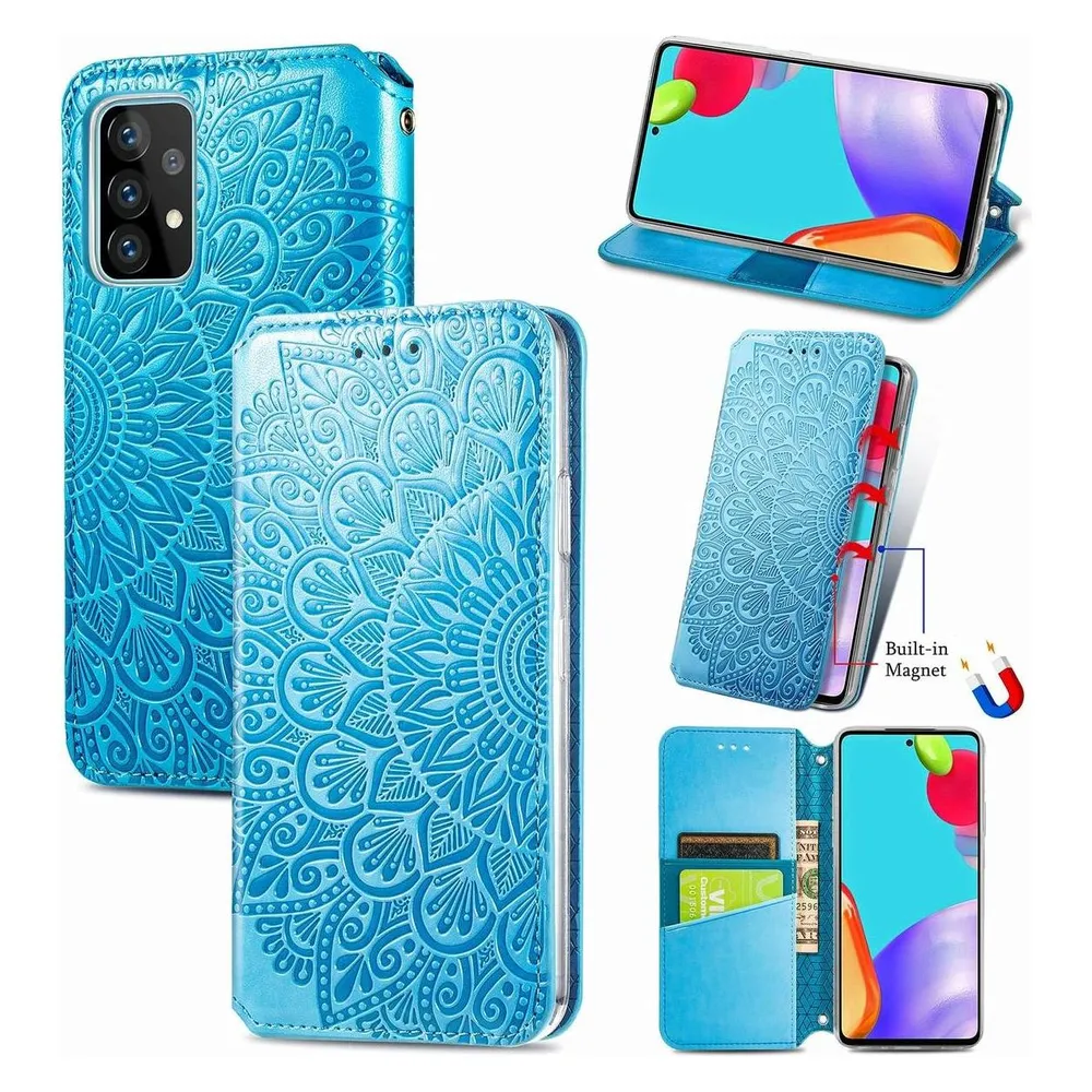 König Design Hülle Handy Schutz für Samsung Galaxy A52 4G 5G A52s Case Cover Tasche Blau Neu (Samsung Galaxy A52, Samsung Galaxy A52s 5G)