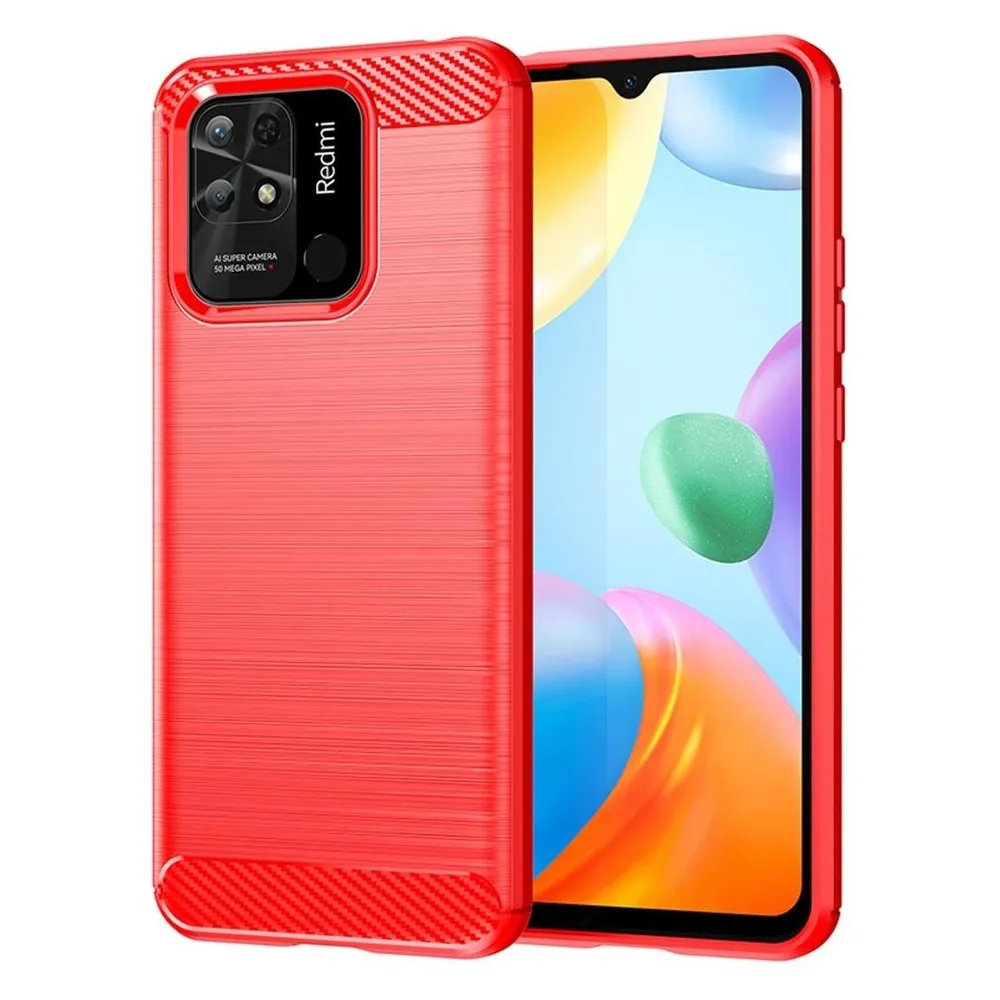 König Design Hülle Handy Schutz für Xiaomi Sony Samsung Case Cover Bumper Carbon Optik Etuis (Xiaomi Redmi 10C)