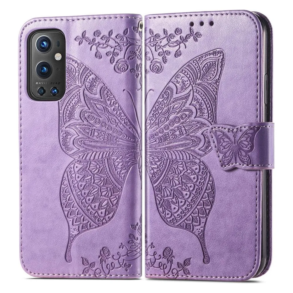 König Design Hülle Handy Schutz für OnePlus 9 Pro Case Flip Cover Tasche Etuis Bumper Violett (OnePlus 9 Pro)