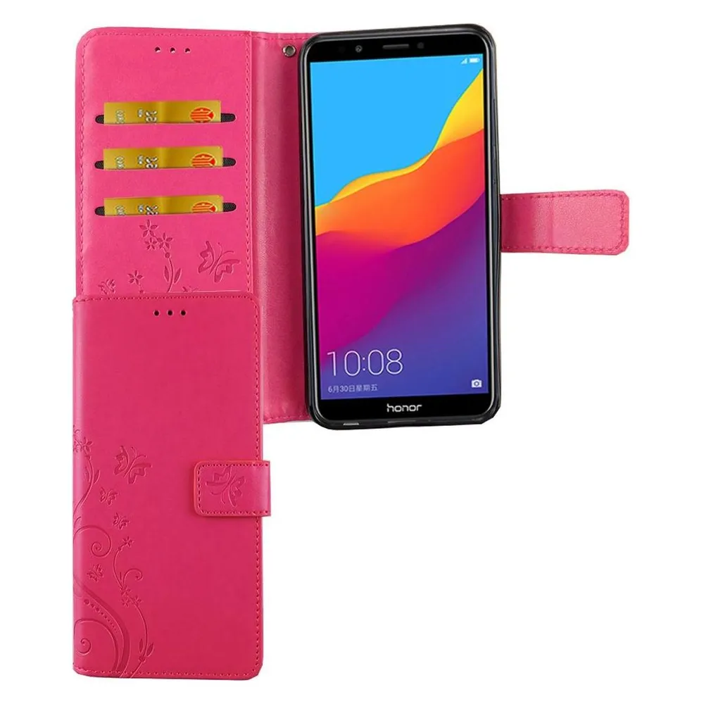 König Design Hülle Handy Schutz für Huawei Honor 7C Case Cover Tasche Wallet Etui Handyhülle (Huawei Honor 7C)