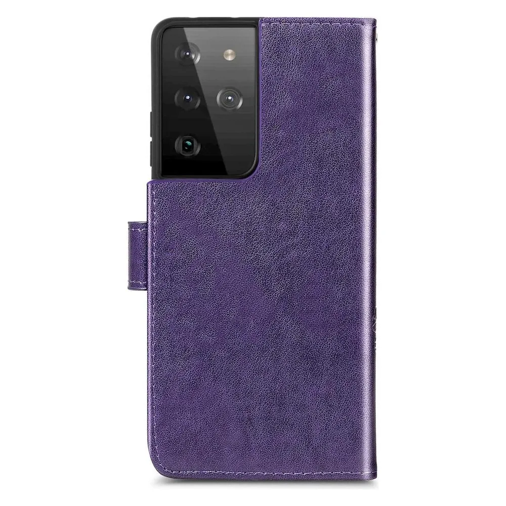 König Design Hülle Handy Schutz für Samsung Galaxy S21 Ultra Case Cover Tasche Etuis Violett (Samsung Galaxy S21 Ultra)