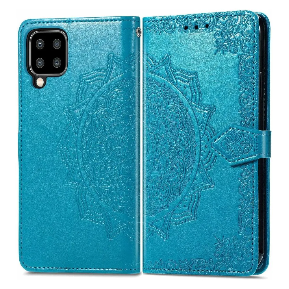 König Design Hülle Handy Schutz für Samsung Galaxy A22 5G Case Cover Tasche Etui Bumper Blau (Samsung Galaxy A22 5G)