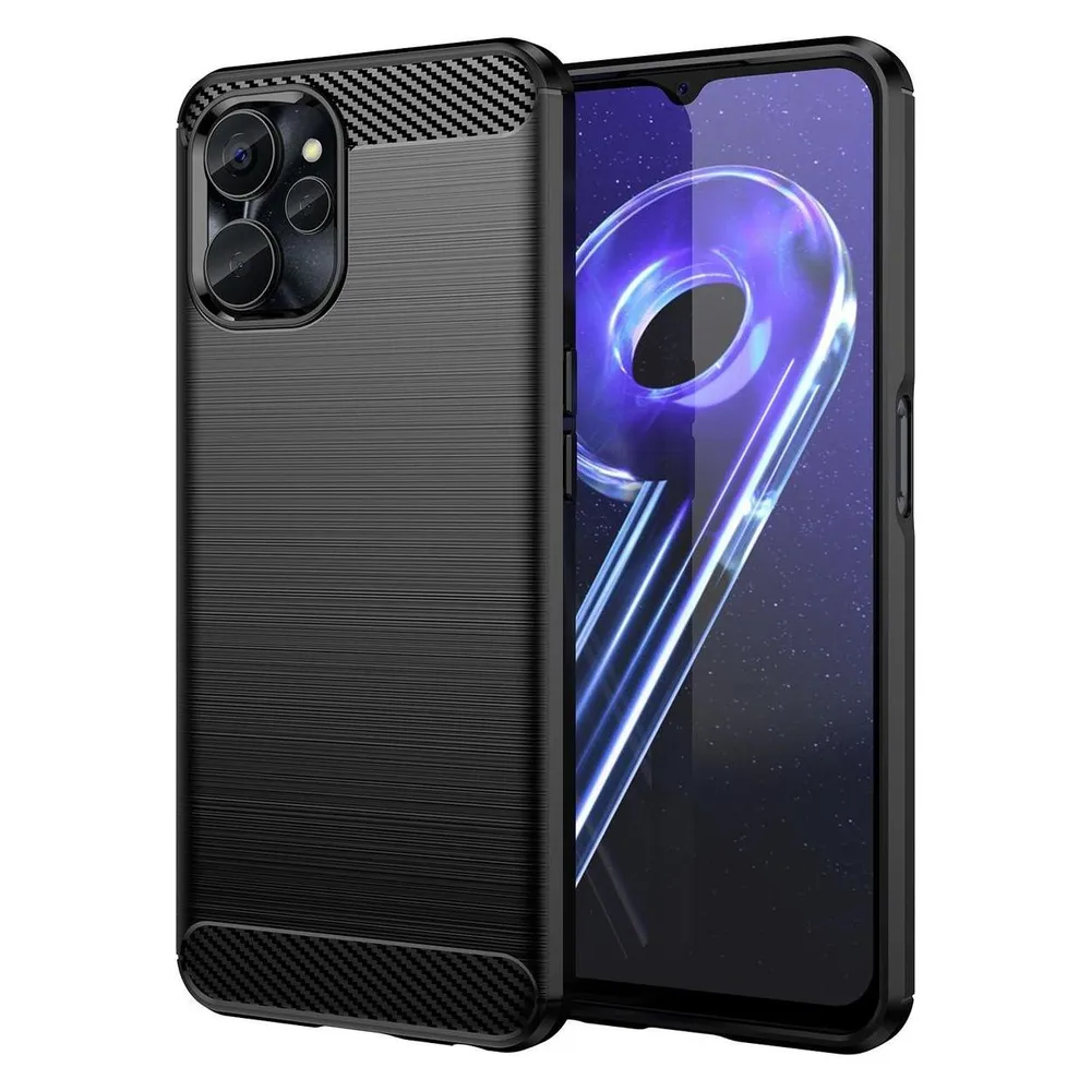 König Design Hülle Handy Schutz für Google Motorola Samsung Xiaomi Case Cover Carbon Optik (Realme 10)