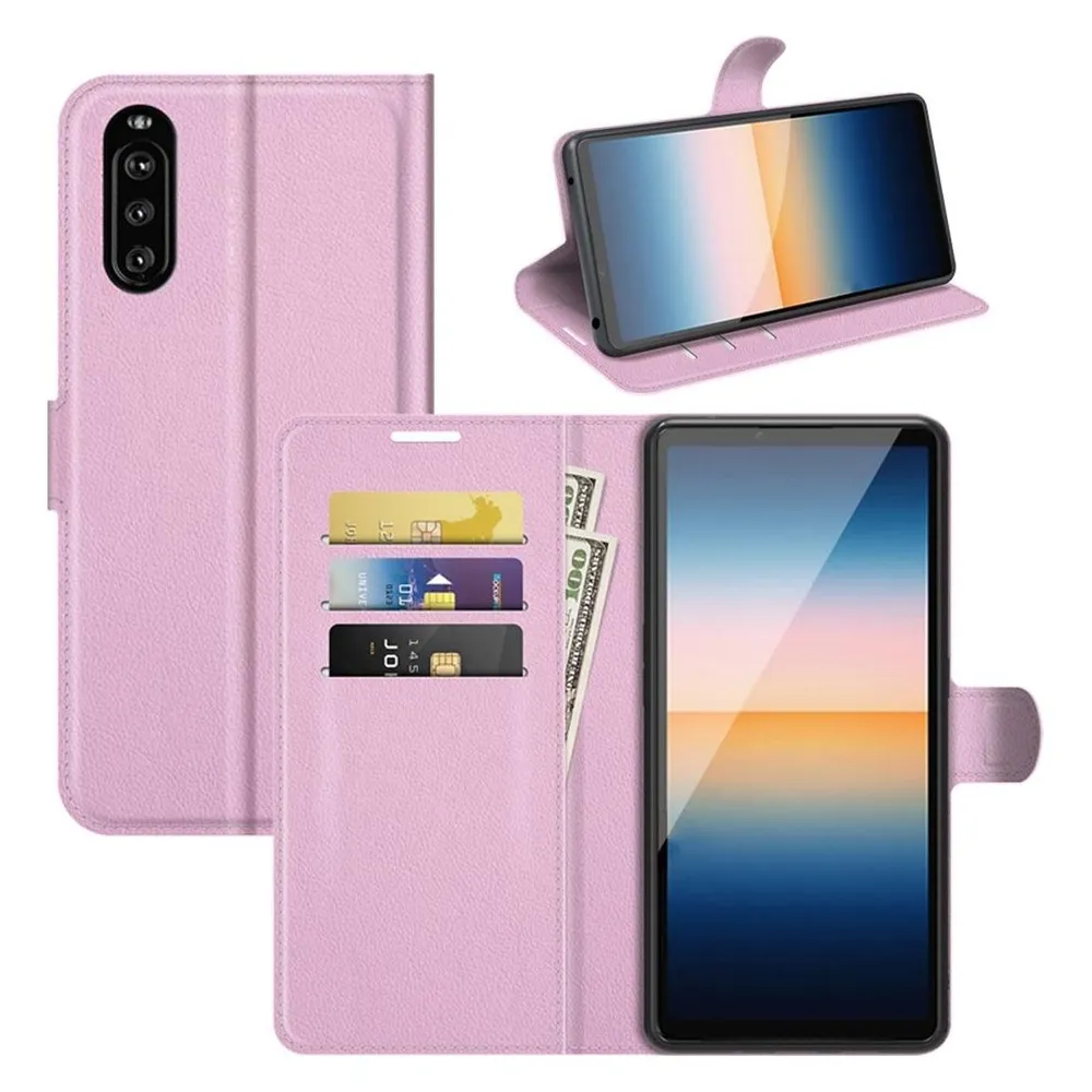 König Design Hülle Handy Schutz für Sony Xperia 10 III Case Flip Cover Tasche Etuis Schwarz (Sony Xperia 10 III)