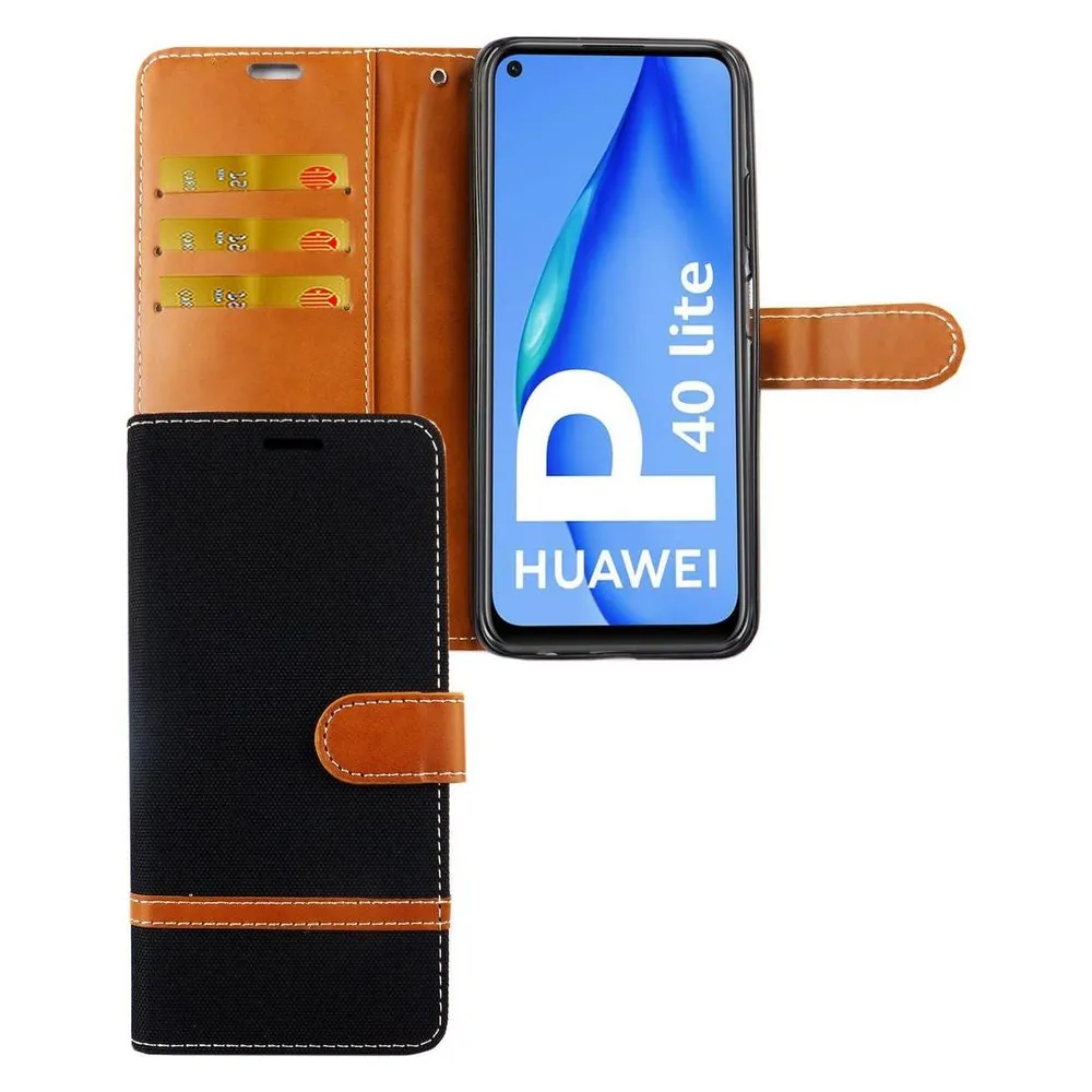 König Design Hülle Handy Schutz für Huawei P40 Lite Case Cover Tasche Wallet Etui Handyhülle (Huawei P40 Lite)