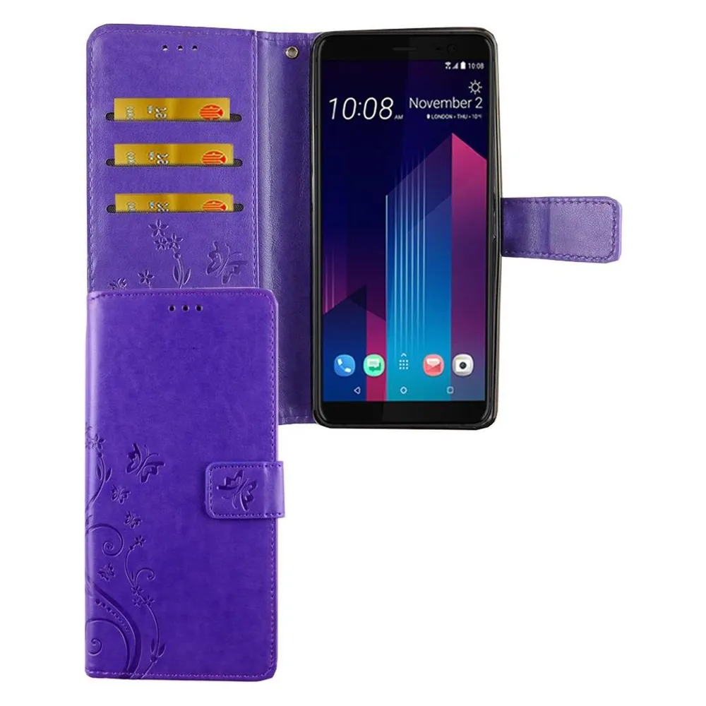 König Design Hülle Handy Schutz für HTC U12 Plus Case Cover Tasche Wallet Etui Handyhülle Neu (HTC U12+)