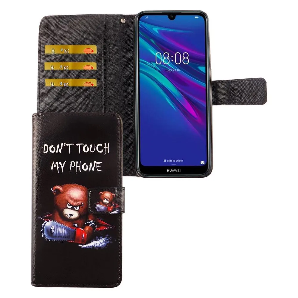 König Design Hülle Handy Schutz für Huawei Y6 (2019) Case Cover Tasche Wallet Etui Handyhülle (Huawei Y6 (2019))