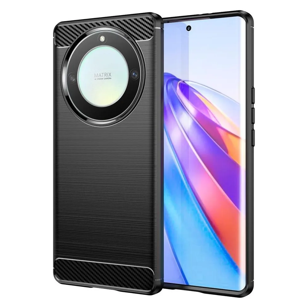 König Design Hülle Handy Schutz für Honor X9a Case Cover Etuis Bumper Carbon Schale Rahmen (Honor X9A)
