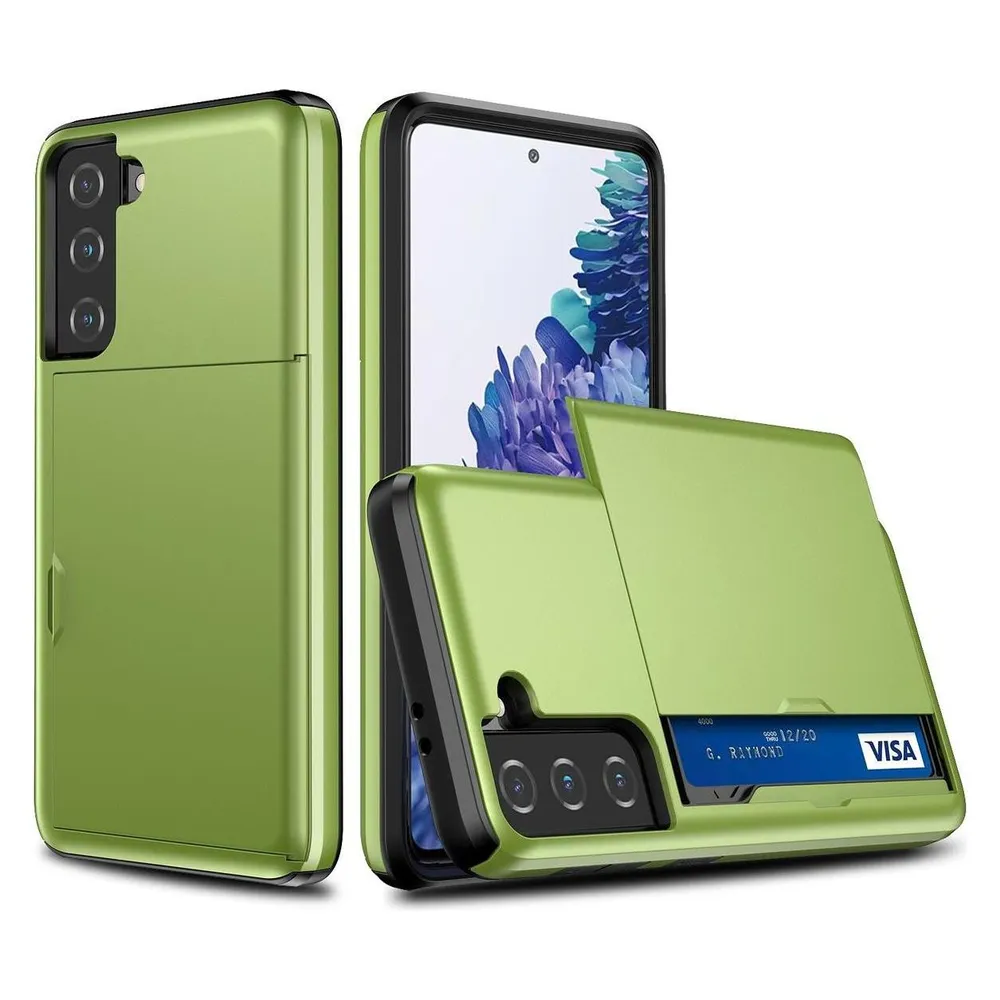 König Design Hülle Handy Schutz für Samsung Galaxy S21 Case Cover Tasche Etuis Bumper Grün (Samsung Galaxy S21)