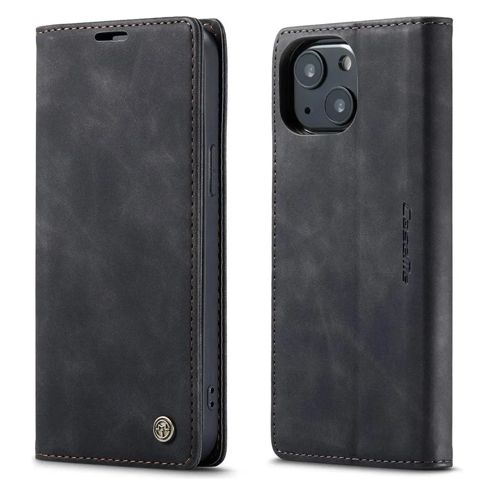König Design Hülle Handy Schutz für Apple iPhone 13 Case Flip Cover Tasche Etuis Schwarz Neu (Apple iPhone 13)
