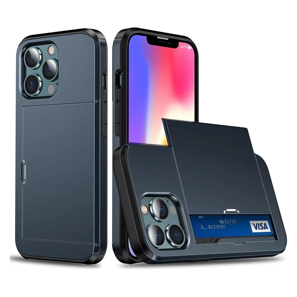 König Design Hülle Handy Schutz für Apple iPhone 13 Pro Case Cover Tasche Etuis Bumper Blau (Apple iPhone 13 Pro)