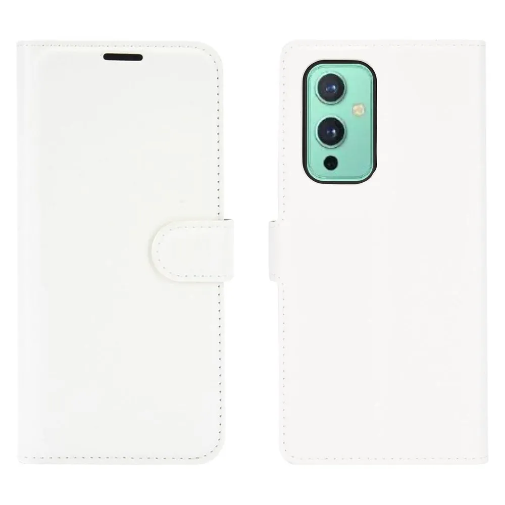 König Design Hülle Handy Schutz für OnePlus 9 Case Flip Cover Tasche Etuis Bumper Weiss Neu