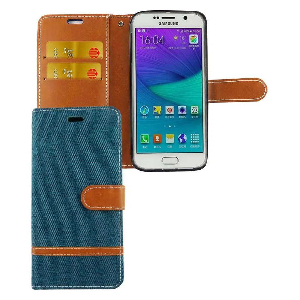 König Design Hülle Handy Schutz für Samsung Galaxy S6 Edge Case Cover Tasche Wallet Etui Neu (Samsung Galaxy S6 Edge)
