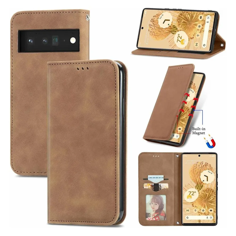 König Design Hülle Handy Schutz für Google Pixel 6 Case Flip Cover Tasche Etuis Bumper Neu (Google Pixel 6a)