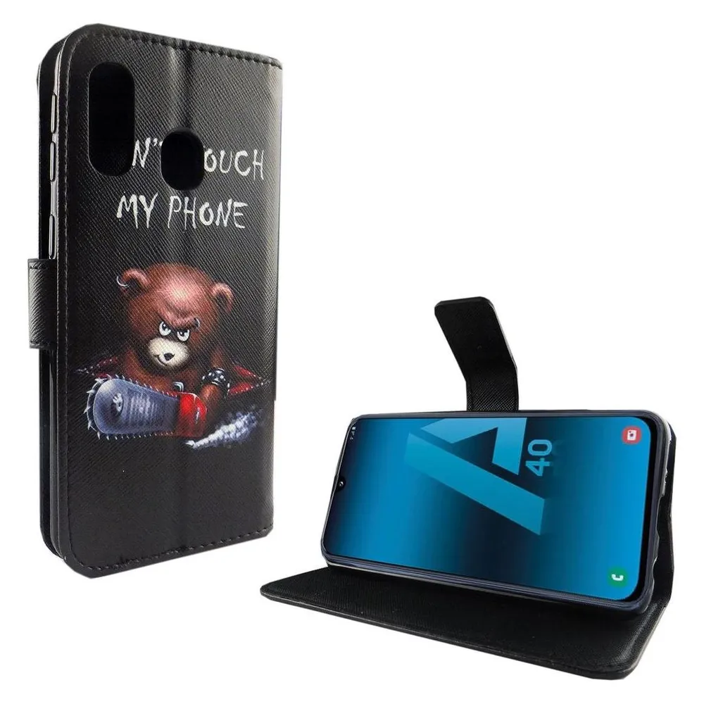 König Design Hülle Handy Schutz für Samsung Galaxy A40 Case Cover Tasche Wallet Etui Bumper (Samsung Galaxy A40)