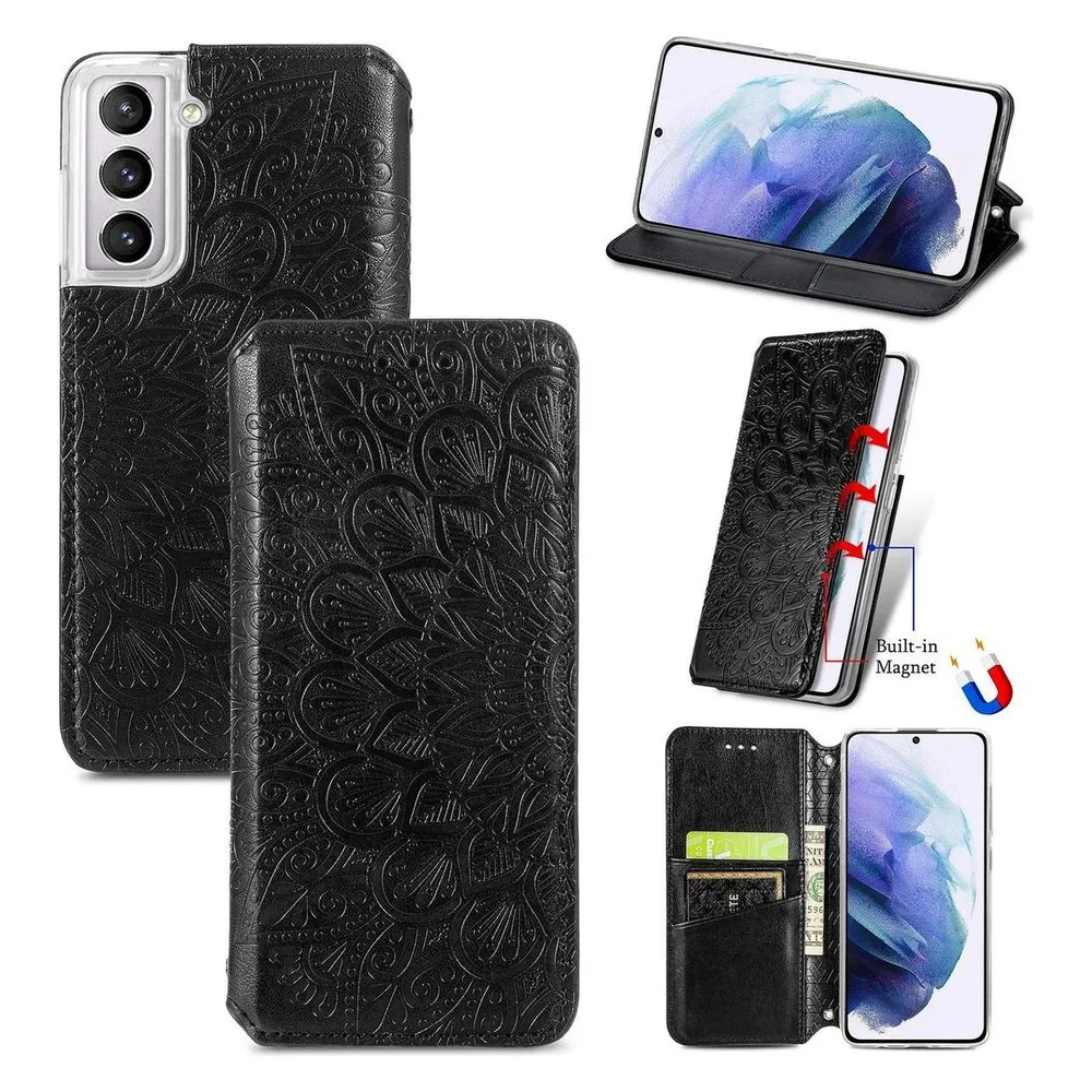 König Design Hülle Handy Schutz für Samsung Galaxy S21 Plus Case Cover Tasche Etuis Schwarz (Samsung Galaxy S21+)