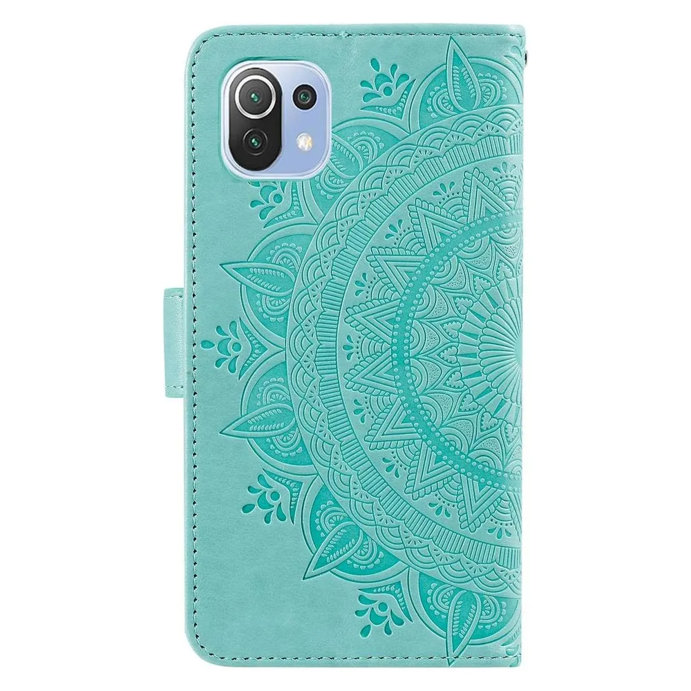 König Design Hülle Handy Schutz für Xiaomi Mi 11 Lite Case Flip Cover Tasche Etui Bumper Grün (Xiaomi Mi 11 Lite)