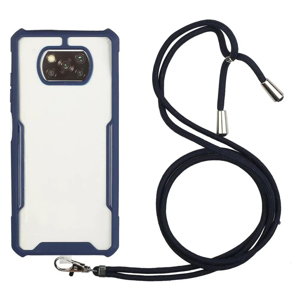 König Design Hülle Handy Schutz für Xiaomi Poco X3 Case Cover Tasche Etuis Bumper Blau Neu