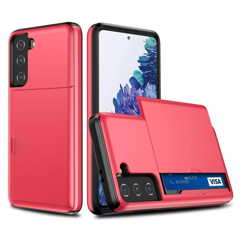 König Design Hülle Handy Schutz für Samsung Galaxy S21 Case Cover Tasche Etuis Bumper Rot Neu (Samsung Galaxy S21)